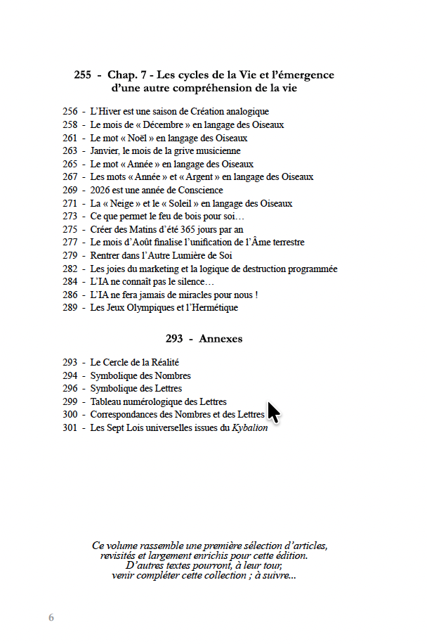 Miroir des Mots - Sommaire 4