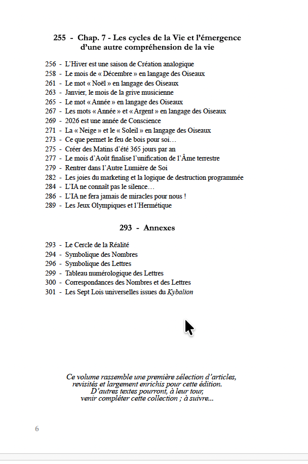 Miroir des Mots - Sommaire 5
